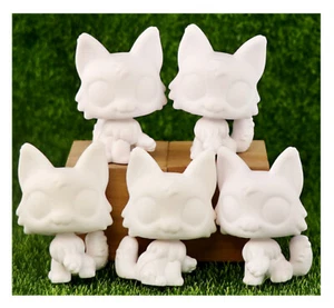 Maßgefertigte weiße Basisformen Wolfskatze Katze 5x Mädchen Zum Selbermachen Spielen Tier Spielzeug selten süß - Bild 1 von 8