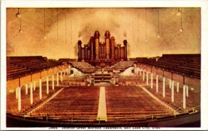 GREAT MORMON TABERNALE vista interior SALT LAKE CITY, Utah UT postal sin usar - Imagen 1 de 2