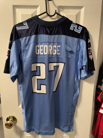 Eddie George Tennessee Titans football Reebok boys blue jersey size large Cover