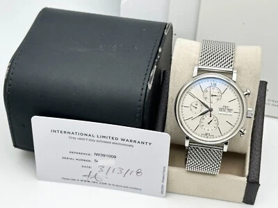 IWC Portofino Chronograph IW391009 Day Date White Dial Stainless Steel Paper - Image 1 of 4