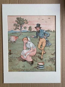 CHILDS LITHOGRAPH ILLUSTRATION BY RANDOLPH CALDECOTT HOUSE THAT JACK BUILT 1890s - Picture 1 of 2
