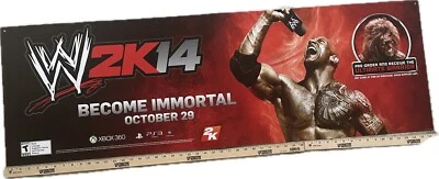 Póster promocional W 2K14 videojuego exhibición póster lucha libre The Rock 53"×21" Foto 1 de 3
