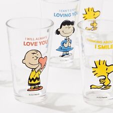 1PCS Peanuts Snoopy Glass Cup 450ml Cold Beverage Drink Woodstock Charlie Brown