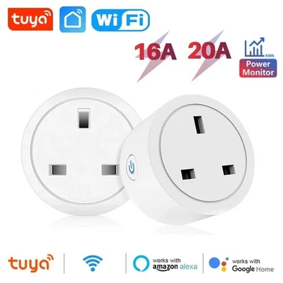 20A Tuya Smart WiFi Plug  Power Monitor Alexa Google Home UK Socket - Image 1 of 4