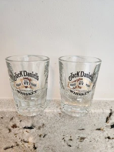 Jack Daniel's Matching Shot Glasses Old No 7 Tennessee Whiskey Set of 2 New - Picture 1 of 4