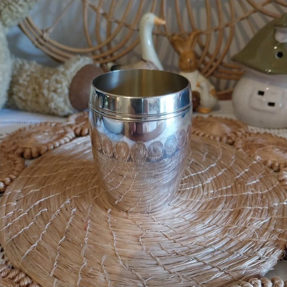 Ancienne Timbale En Métal Argenté - Photo 1/4