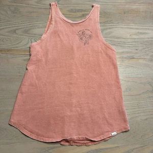 O'Neill Pink Sleeveless Rose Graphic Tank Top Women’s XS Garment Dyed Cotton - Picture 1 of 15