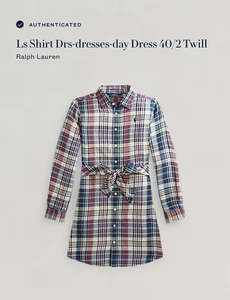 Polo Ralph Lauren Girls' Cotton Plaid Shirtdress Big Kid Multi Size 14 EUC - Picture 1 of 6