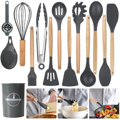14PCS Kitchen Utensils Set Silicone Cooking Nonstick Spatula Turner Spoon Sets