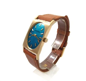 Stunning 1970 BULOVA MINUTEMAN Turquoise Dial Men's Vintage Watch - Serviced - Picture 1 of 4