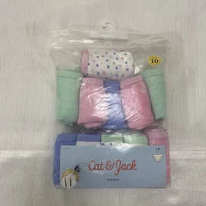 Cat & Jack - Girls 11 Pair Multicolor Bikini Underwear - Size 10 - Picture 1 of 7