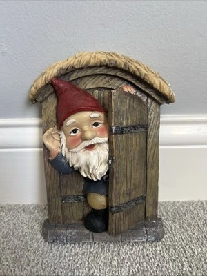 Diseño Toscano El Nomo Gnomos Jardín Árbol de Bienvenida Escultura: Puerta Gnomo Foto 1 de 4