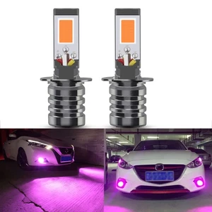 2Pcs H3 24W COB LED Bright Purple Fog Driving DRL Lights Bulbs Lamps 2400LM Car - Picture 1 of 7