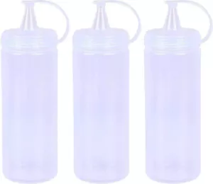 3X Plastic Clear Squeeze Squeezy Sauce Bottle 14oz Mayo Dispenser Bottle 400Ml - Picture 1 of 7