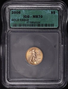 2006 $5 American Gold Eagle 1/10 oz ICG MS-70 - Spot Free! - Picture 1 of 2