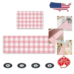 Comfort Cushioned Valentine Doormat Runner Rugs - 2 Piece Set 15.7x47.2 Inch - Picture 1 of 11