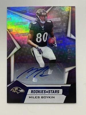 2019 Panini Rookies & Stars Longevity Miles Boykin Auto /49 Baltimore Ravens - Image 1 of 2