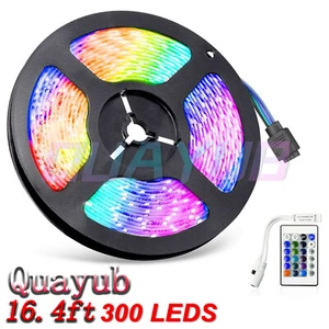 Luci a striscia LED 16,4 piedi RGB colore cambio camera 12 V Stati Uniti - Foto 1 di 12