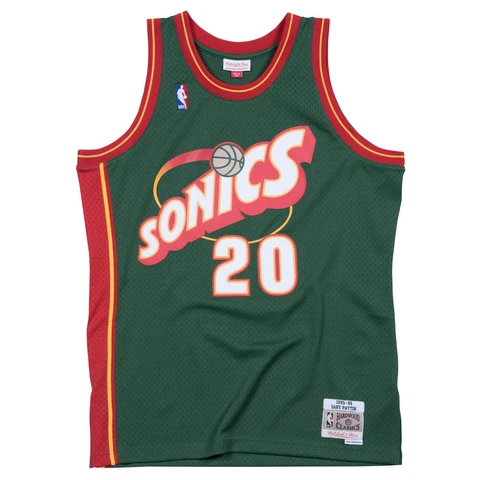 Mitchell & Ness NBA Swingman Road Jersey Supersonics 95 Gary Payton Green *NEW* Cover