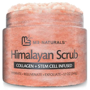 Himalayan Salt Scrub Face Foot & Body Exfoliator Infused with Collagen and Stem - Picture 1 of 9
