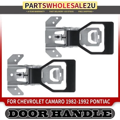 2x Metal Front or Rear Black Interior Door Handle for Chevrolet Camaro 1982-1992 - Image 1 of 4