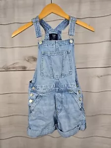 Gap Teen Denim Overall Shorts Gr. M helle Waschung 100% Baumwolle Y2K Bündchen #T - Bild 1 von 7