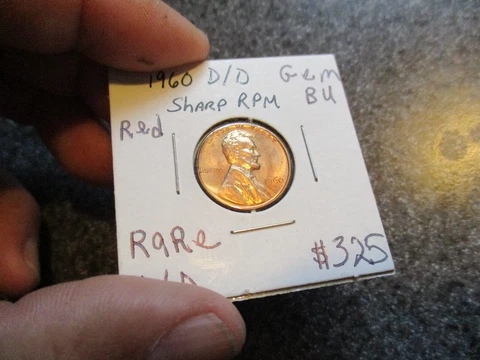 1960 D/D SHARP RPM LINCOLN PENNY in BRIGHT RED GEM BU condition, RARE COIN, $325 Cover