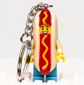 Lego Minifigure Key Chain Hot Dog Man Costume 853571 Bag Backpack Ring (col13-14 - Picture 1 of 6