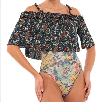 Missoni Mare Knitted Lame Metallic Floral Ruffle Swimsuit Bodysuit 38/XS/2 - Image 1 of 2