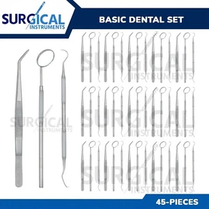 45 Instruments Basic Dental Set Mirror Explorer College Plier Economy Grade - Picture 1 of 7