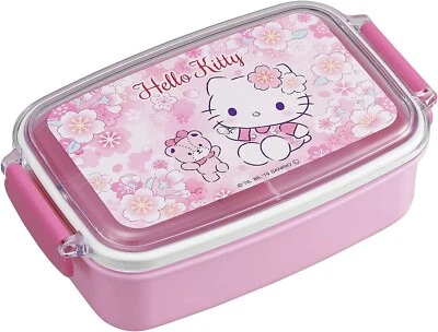 Hello Kitty - Caja de almuerzo (Bento) rosa en flor de cerezo con divisor de Japón Foto 1 de 4