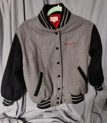 Chaqueta Universitaria American Girl De Colección Talla Niñas Pequeña Mezcla de Lana Gris/Negro Foto 1 de 4