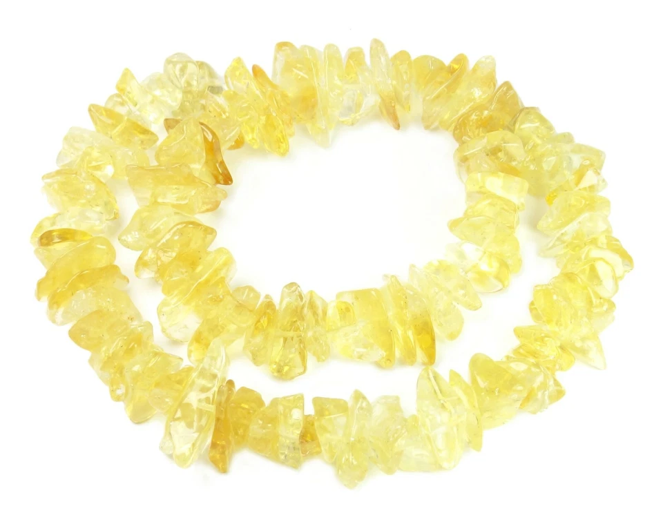 😏 Citrin große Splitter-Nuggets ~ 12 - 20 mm Edelsteinperlen Strang f. Kette 😉 - Bild 1 von 1