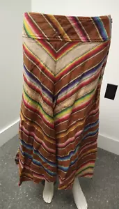 Ralph Lauren Southwestern Serape 100 % Leinen Rock Größe 12 Chevron Streifen Western - Bild 1 von 6