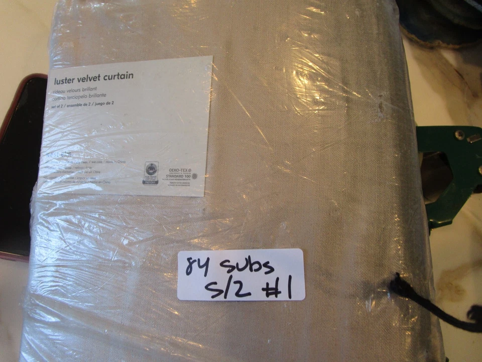 2 West Elm cotton Luster Velvet drapes panels curtains 48 84 platinum New # 1 - Image 1 of 1