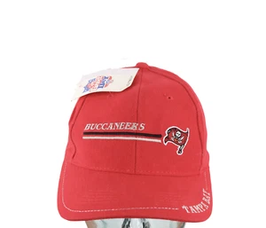 NOS Vintage 90s Tampa Bay Buccaneers Football Spell Out Snapback Hat Cap Red - Picture 1 of 8