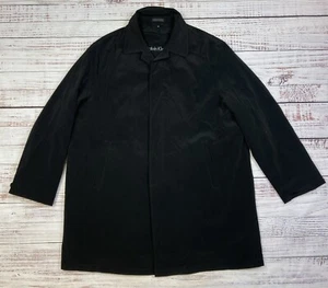Men’s Calvin Klein Travel Lined Black Overcoat Top Coat Sz 48R Dress Jacket - Picture 1 of 5