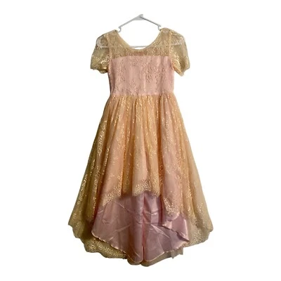 Hermoso Vestido de Fiesta Trish Scully Child Rosa Encaje Nuevo Talla 10 Foto 1 de 3