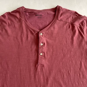 Untuckit Henley Hemd Herren 3XL XXXL Langarm rot weinrot Baumwolle - Bild 1 von 13