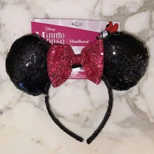 Genuina Auténtica Orejas Minnie Mouse Lentellera Arco Rosa (Mickey) NUEVO - Imagen 1 de 3