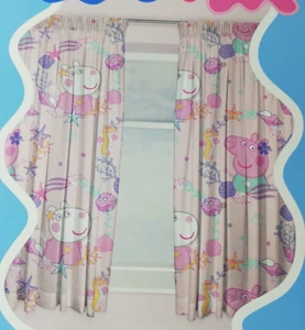 Curtains Peppa Pig Kids Bedroom Pink Pair of Curtain Set 66x54'' (168×137cm) New - Picture 1 of 8