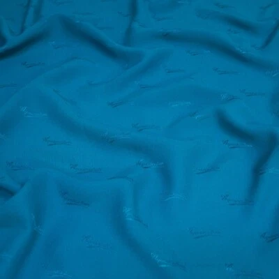 Aquascutum authentic pure mulberry silk fabric Jacquard Monogram Logo 90X90cm - Image 1 of 4