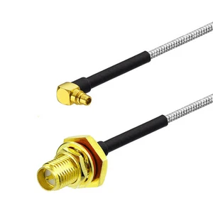 RP-SMA-Jack female to MMCX male RA pigtail cable semi-rigid RG405.086" 15cm - Picture 1 of 3