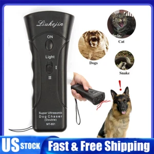 Ultrasonic Anti Dog Barking Pet Trainer LED Light Gentle Chaser Device Training - Picture 1 of 17
