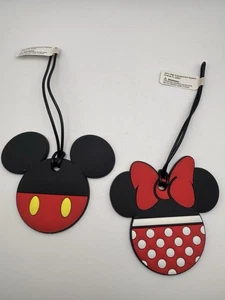 Neu mit Etikett Disney Mickey & Minnie Mouse Kofferanhänger Set - Jerry Leigh Silikon 3,5 Zoll - Bild 1 von 5