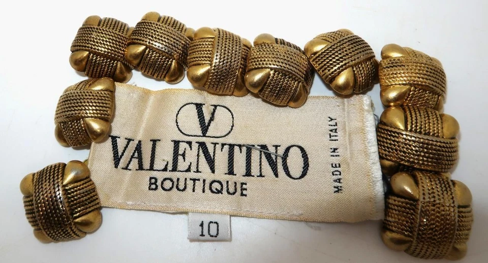 Authentic VALENTINO Boutique, Italy, Designer Gold Buttons, 3/4", Set of 10 - Image 1 of 4