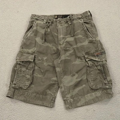 Jet Lag Cargo Shorts 32 Mens Camo Olive Grey Military Drawstring Grunge Skater - Image 1 of 4