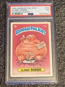 1985 Topps OS1 Garbage Pail Kids Series 1 SLOBBY ROBBIE 26a Glossy Card PSA 7 NM - Picture 1 of 3