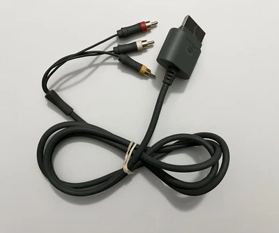 Official Microsoft Xbox 360 Composite AV Audio Video Cables - OEM - Image 1 of 3