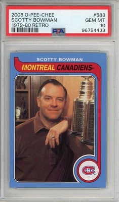 2008-09 O-Pee-Chee 1979-80 OPC Retro #588 Scotty Bowman GEM MINT PSA 10 - Image 1 of 2